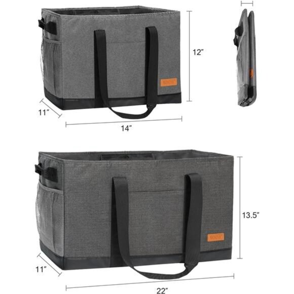 Standing Extra Large Reusable Grocery Bag Carrier with Handle, Utility Tote - Picture 5 of 7